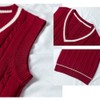 ZUEVI School Vest, Girls' Uniform Vest, Student, V-Neck, Loose Knit,