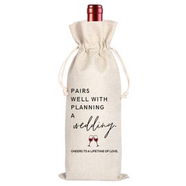 Wedding Gifts Wine Bag|Engagement Wine Bag|Engagement Party Gifts|Wedding Planning Gift|Pairs well with wedding planning Mr and Mrs Wedding Gifts for Couple(11MA19)