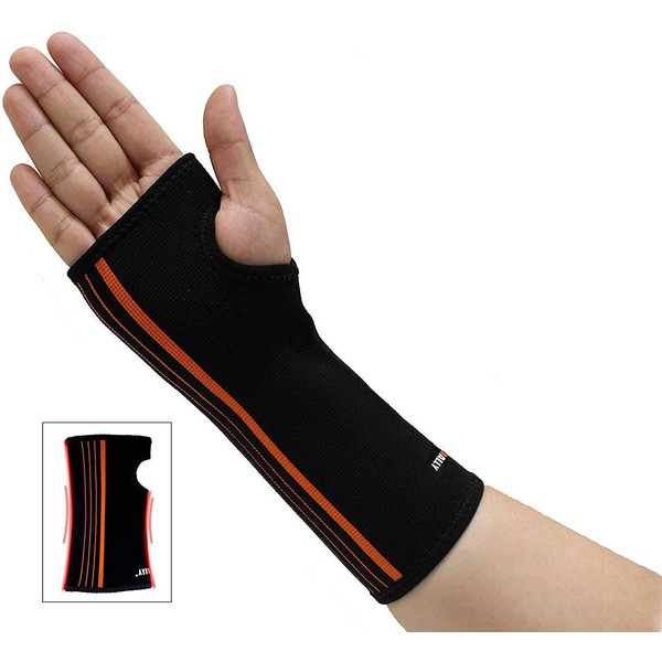 NeoAlly Wrist and Forearm Compression Sleeve, Support Brace for Carpal Tunnel, Arthritis, Tendonitis, Bursitis and Wrist Sprain, Medium, Single