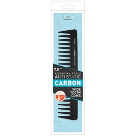 DONNA ANTI STATIC CARBON COMBS 7.5" WIDE TOOTH COMB Great for All Hair Type, Hair Styling Comb for Women, Men and Salon