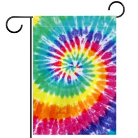 Tye Dye Art Tie Dye Pattern Garden Yard Flag Polyester Fabric Home Decorative Flags, 12x18 in (Without Flagpole)