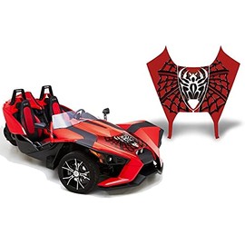 AMR Racing Roadster Graphics kit Sticker Decal Compatible with Polaris Slingshot 2015-2021 Vinyl Wrap Hood kit - Widow Maker Black Red