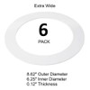 6 Pack Gloss White Goof Trim Ring for 8" Inch