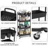 JIUYOTREE 4-Tier Rolling Storage Cart Utility Cart with Extra Hanging