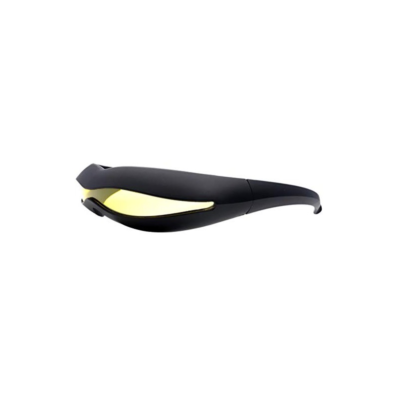 Futuristic Cyclops Monoblock Shield Mirrored Polarized Sunglasses UV400 (Black, Night