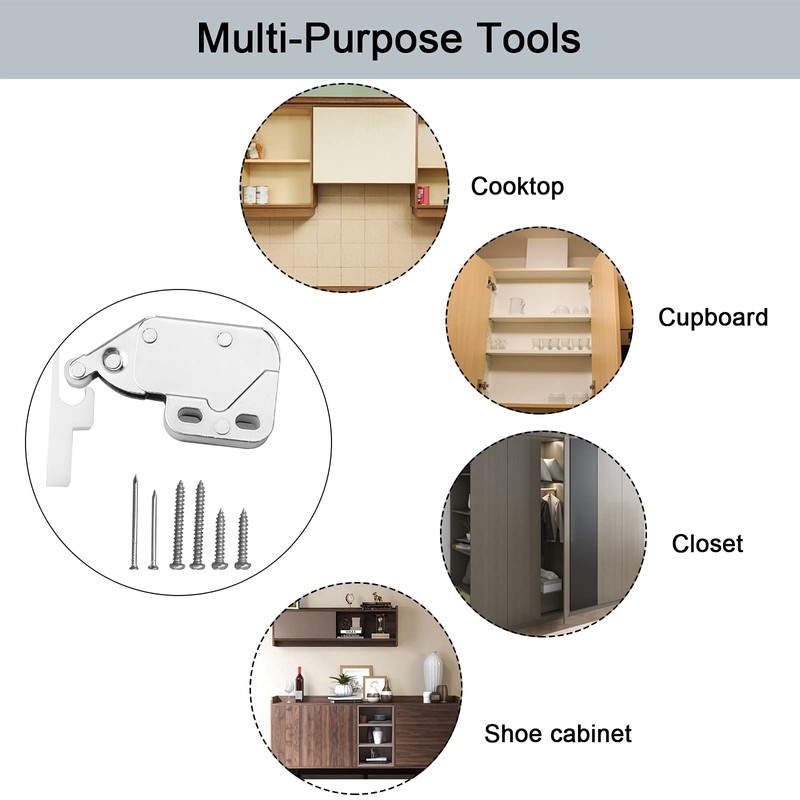 6 Pcs Mini Latch, Touch Release Catch Latch, Metal Automatic