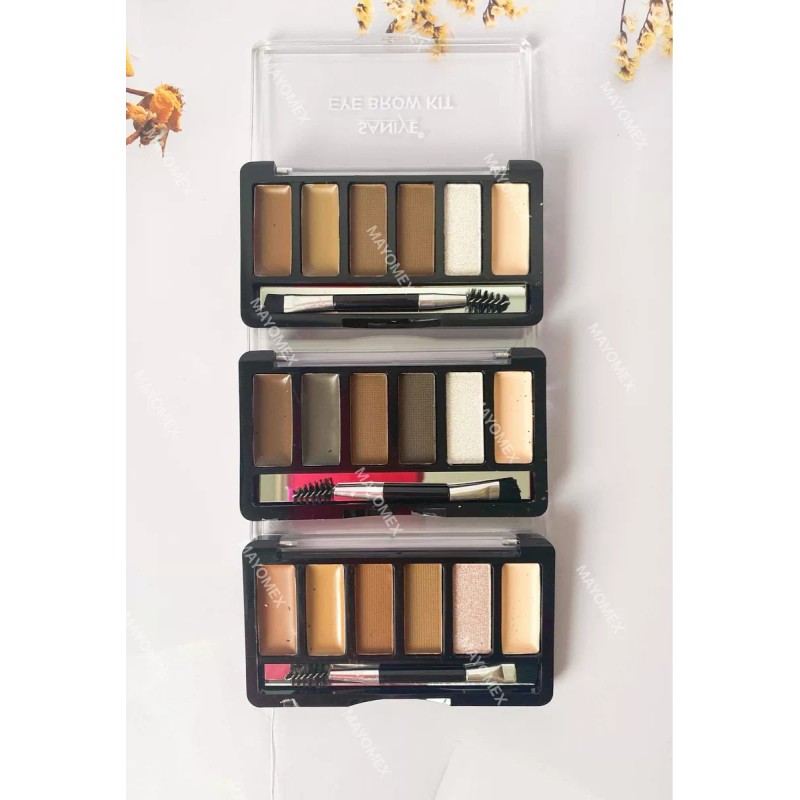 Saniye 3kits Para Cejas De 6tonos Con Aplicador Saniye Original