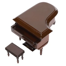 Zerodis Exquisite Wooden Mini Piano Model Display, Decorate The Piano Model Ornament with Bench Miniature Piano Model for Decorating Home Coffee House Ornament