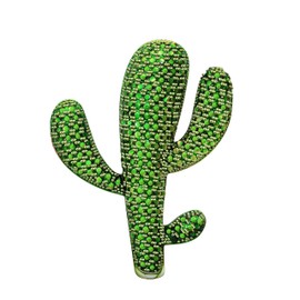 Unimooie Gold Tone Vintage Green Enamel Cactus Brooch Pin Corsage Pins for Women Gift with Box