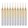 sourcing map 10Pcs 0.5mm Titanium Coat Carbide End Mill Engraving