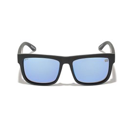 Spy Montana Sunglasses Soft Matte Black with Happy Boost Polarized Ice Blue Mirror Lens + Case