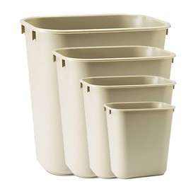 Iliving ILG807 Commercial Fiberglass Fire-Resistant Trash Can, 7 Quart or 1.75 gal, Beige