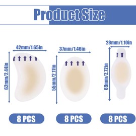 GNHG 24 Stück Blasenpflaster für Füße - Unsichtbare Gel-Kolloidpflaster für Ferse, Zehen und Fußsohlen, Wasserfest, Anti-Reibung, Hautfreundlich, Schmerzfrei, (Mischpaket, 3 Stile