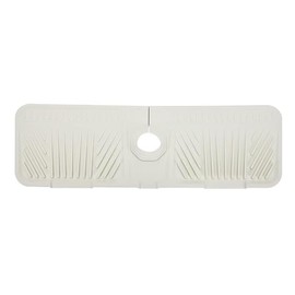 17.5 inch Silicone Faucet mat for Kitchen Sink, Upgraded Handle Drip Catcher Tray, Dish Soap Sponge Holder, Drying Mat for Bathroom Kitchen Sink Splash Guard (white, 17.5*5.5*0.7inches)