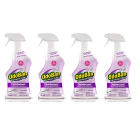 OdoBan Ready-to-Use Disinfectant and Odor Eliminator, Set of 4 Spray Bottles, 32 Ounces Each, Lavender Scent
