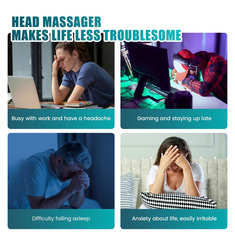 Head Massager Scalp,Rechargeable Massager for Head,Portable Electric Percussion for Deep