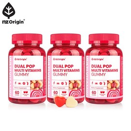 NZ Origin [2+1] Cherry Flavor/Dual Pop Multivitamin Gummies 60 Gummies (Total 3-Month Supply) / 엔젯오리진 [2+1] 체리맛/듀얼팝 멀티비타민 구미 60구미 (총 3개월분)