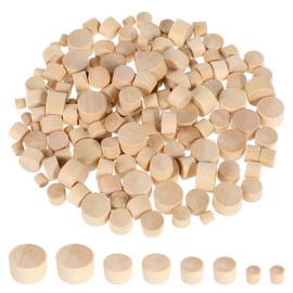 150 Pcs Wooden Hole Plug, 4-Sizes Wood Plugs Hardwood Hole Plugs Wooden Button Plug for Table and Chair Legs Cabinet Reserved Holes 3/16 Inches, 5/16 Inch, 3/8 Inches, 1/2 Inch