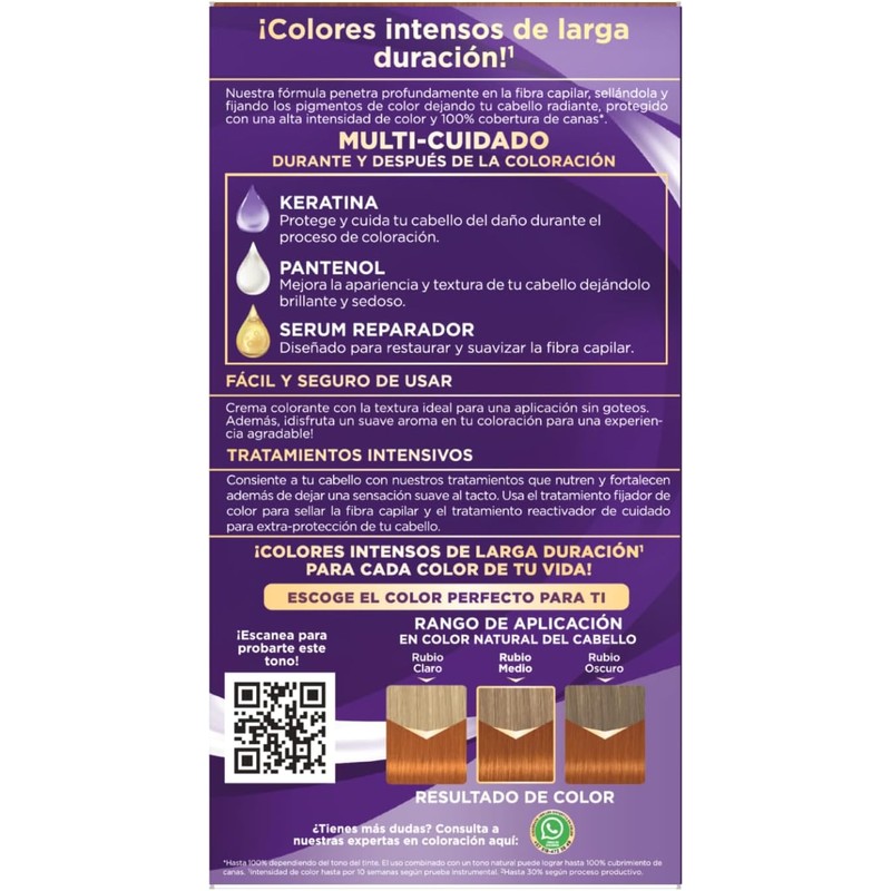 Palette Tinte para cabello Color Creme Rubio Cobrizo 9-7, 50
