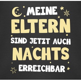 Shirtracer - Statement sayings baby - My parents are now also available at night - baby bodysuit long-sleeved, 3 Black, 3-6 Monate