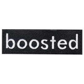Black Boosted Patch Nitro Car Box Logo Iron On Embroidered