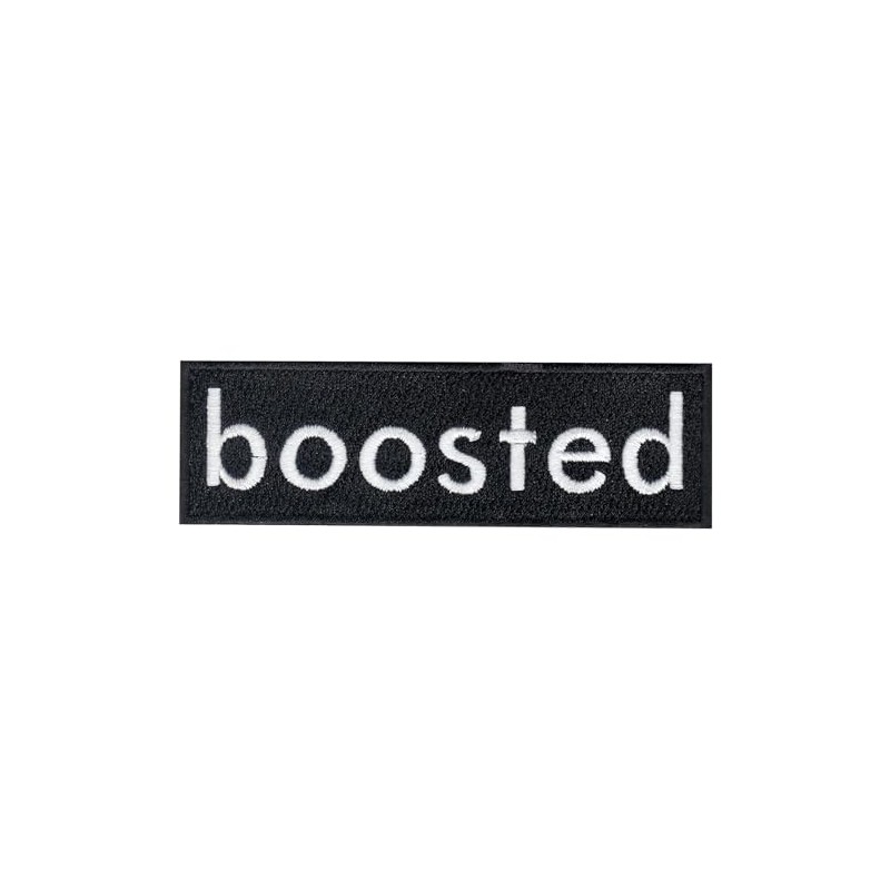 Black Boosted Patch Nitro Car Box Logo Iron On Embroidered