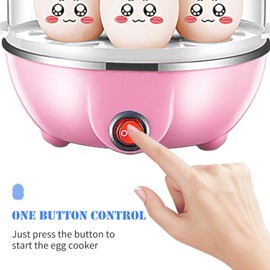 Egg Cooker 7 Egg Capacity Hard Boiled Egg Cooker Anti-dry Electric Egg Boiler with 40mL Measuring Cup Steam Vegetables