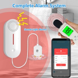 Water Detector Alarm, Smart Water Sensor Alarm Water Leak Detector, 100dB Water Detector Alarm with App Remote Monitor, Wireless Tank Level Monitor for Basement,Kitchen,Bathroom.1PCS