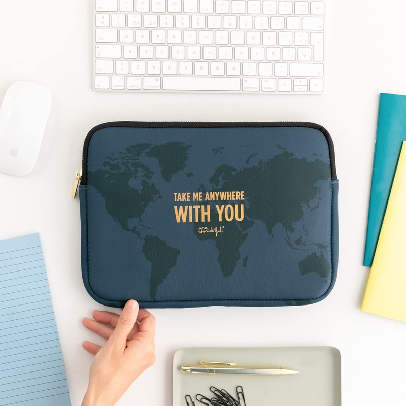 Mr. Wonderful Universal 11 Inch World Map Case with Typography