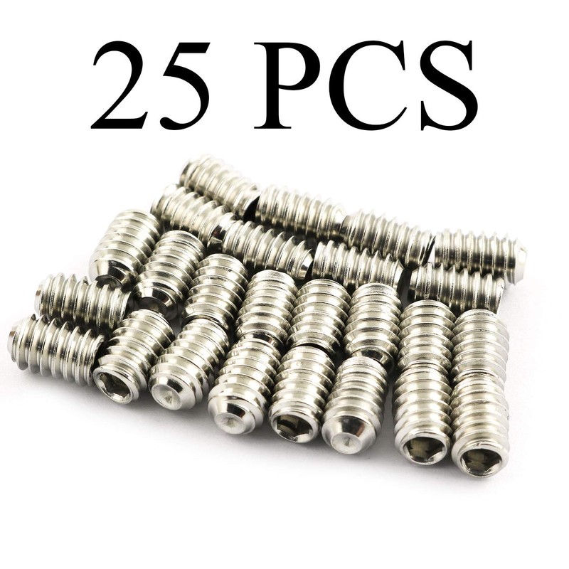 RuiLing 25PCS 1/4-20x3/8" Hexagon Hex Socket Set Screws 304 Stainless