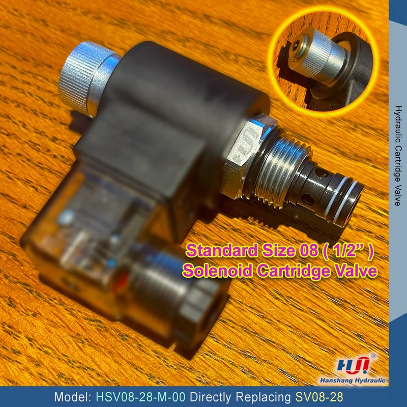Solenoid Cartridge Valve, Normally-Closed Two-Way Two-Position Bi-Directional Hydraulic Solenoid Valve