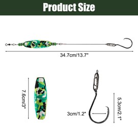 MiOYOOW Catfish rig floats set, 4 pieces catfish fishing leader set, catfish rig device catfish hooks with rattles and floats for catfish fishing
