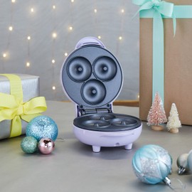 Giles & Posner EK4698GSPP Doughnut Maker - Easy Clean & Non-Stick Plates, Make 3 Mini Donuts, Create Vegan, Breakfast, & Ice Cream Doughnuts For Kids, Sorbet Pastel Purple, 16.5 x 13 x 8.5 cm, 550 W