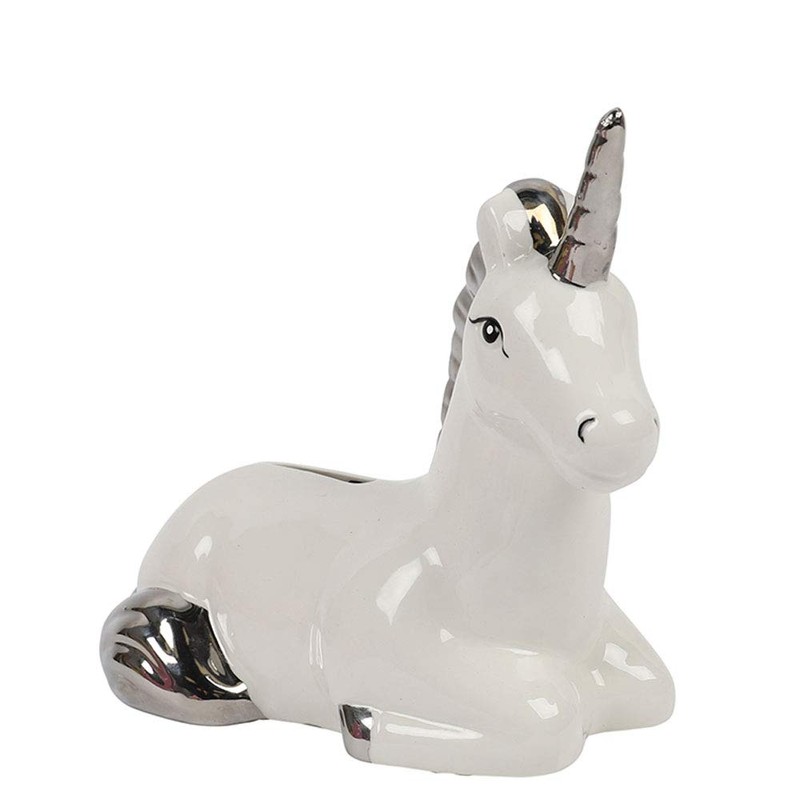 Paperchase Unicorn silver plated money box