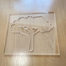 Tree Router Template, Clear Acrylic Woodworking Jig, 8 x 7 inches, 1/4 inch Thick