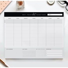 Get Your S**T Together Weekly Work Planner - 8.5 x 11 Inch Undated Daily Planner with 52 Tear-Off Pages, Weekly To Do List Notepad for Effective Task Management, US Owned Busines