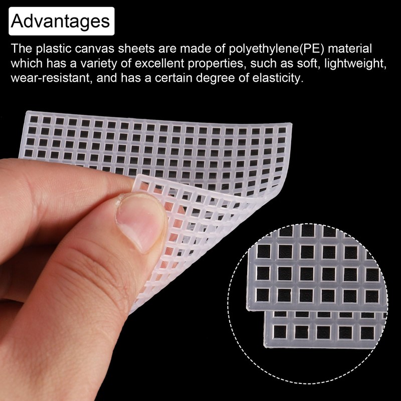 sourcing map 8Pcs Plastic Mesh Canvas Sheet 7 Count 8cm/