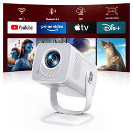 TOPTRO Mini Projector 1080P 4K Supported【Android 13 & Short Throw】 Portable Smart Projector with 270° Adjustable Stand, WiFi 6 Bluetooth 5.4, Auto Keystone, Home Movie Projectors for Bedroom/Kid Gift