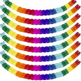 Time to Sparkle 8 Pack Four Leaf Paper Garland 16.5 * 11.5cm Reusable Foldable Towel Garland Ribbon Wedding and Event Party Decoration Hanging Paper Flower Decoration Colourful Stitching