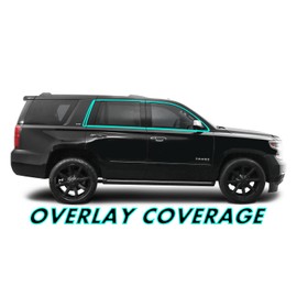 SlickMod Chrome Delete Blackout Vinyl Overlay for 2015-2020 Chevy Tahoe Window Trim (Gloss Black)