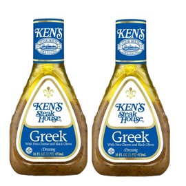 Ken's Steak House Greek w/Feta Cheese and Black Olives Salad Dressing, 16 fl. oz. Pack of 2