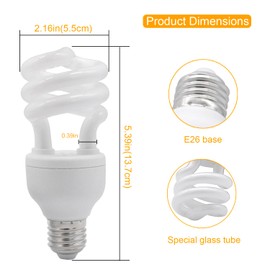 yimidool UVB Light for Reptiles, 13W 15.0 Reptile Heat Lamp Bulbs, UVA UVB Reptiles Light Bulbs Ideal for Rainforest Reptiles, Bearded Dragons Lizard Turtle Tortoise Iguanas Chameleons Snake (1 Pack)