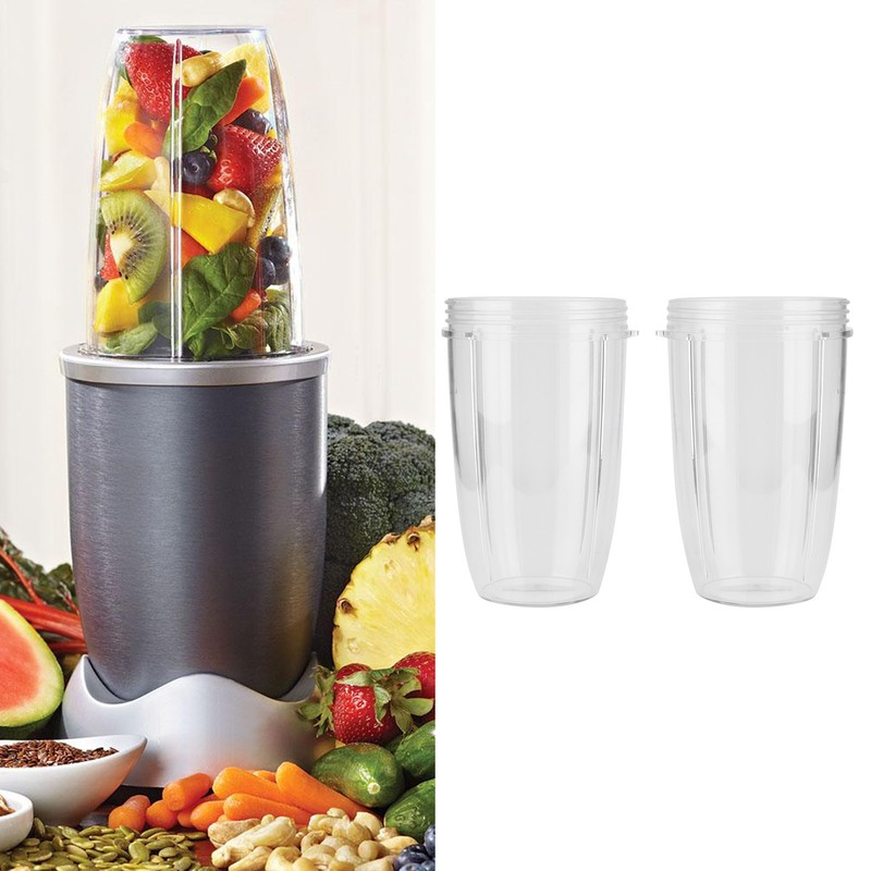 2Pcs Juicer Cup Transparent Mug Replacement Food Blender Accessory Fit
