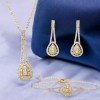 Unbranded Gold Plated with Clear Cubic Zirconia Pendant Necklace Bracelet