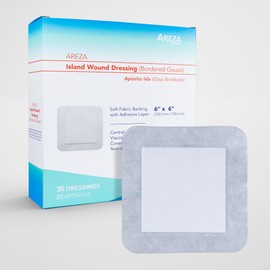 Areza Medical - Bordered Gauze Island Dressing - Wound Dressing - Latex Free - sterile - 6" x 6" - 20 per Box - FSA/HSA Approved