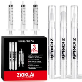 ZIOKLAI Touch Up Paint Pen 6PCS Set 3 Paint Touch Up Pens Fillable with Pointed, Round & Flat Tips Brushes Ideal for Wall Repair Window Wood Furniture Cabinet