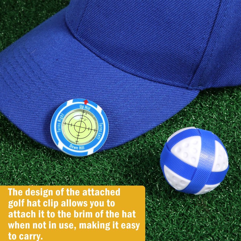 Golf Green Slope Reader with Golf Ball Marker Hat Clip,