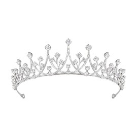 YYSuniee Diadema de corona y tiaras de princesa ahuecada, elegante, elegante, con circonita cúbica, regalo para mujer