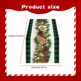 Christmas Linen Table Runner Gingerbread Man Table Runner Christmas Home Decoration For Housewife Home Decoration Enthusiast Party Organizer Company Annual Meeting Planner (Gingerbread man)
