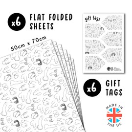 Central 23 6 Eco-Friendly Wrapping Paper Sheets for Stag Parties, Partners, Bridal Showers - Fun Design, Recyclable and Sustainable Birthday